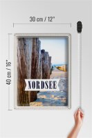 Blechschild Reise 30x40cm Nordsee Deutschland Ebbe und Flut