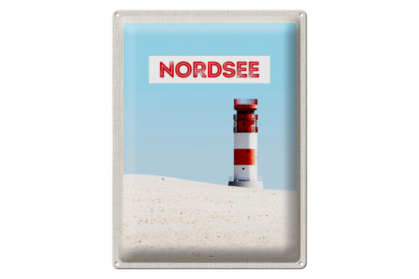 Blechschild Reise 30x40cm Nordsee Deutschland Meer Leuchtturm