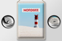 Blechschild Reise 30x40cm Nordsee Deutschland Meer Leuchtturm