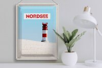 Blechschild Reise 30x40cm Nordsee Deutschland Meer Leuchtturm