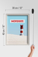 Blechschild Reise 30x40cm Nordsee Deutschland Meer Leuchtturm
