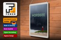 Blechschild Reise 30x40cm Nordsee Leuchtturm Gewitter