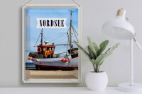 Blechschild Reise 30x40cm Nordsee Strand Reise Schiff Meer