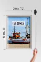 Blechschild Reise 30x40cm Nordsee Strand Reise Schiff Meer