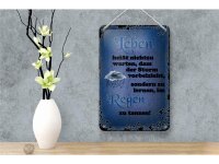 Blechschild Spruch 12x18cm Leben heißt nicht zu warten dass