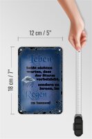 Blechschild Spruch 12x18cm Leben heißt nicht zu warten dass