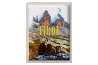 Blechschild Reise 30x40cm Tirol Wanderung Schuhe Gebirge