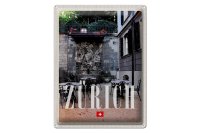 Blechschild Reise 30x40cm Zürich Schweiz Skulptur...