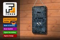 Blechschild Spruch 12x18cm Leben schön einfach war nie Rede