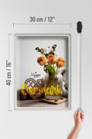 Blechschild Reise 30x40cm Dänemark Kopenhagen Blume Natur Vase