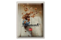 Blechschild Reise 30x40cm Dänemark verwelkte Blumen...