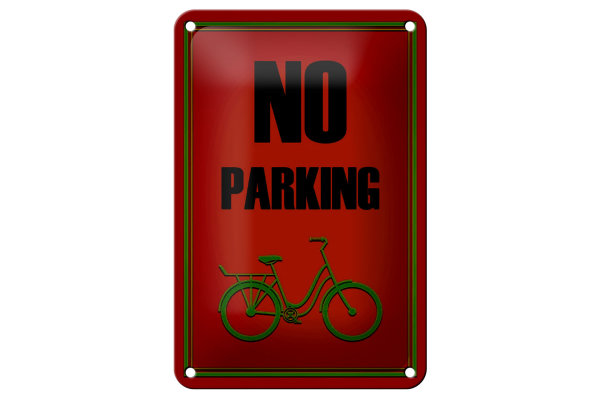 Blechschild Parken 12x18cm Fahrrad no parking