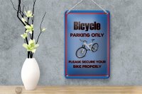 Blechschild Parken 12x18cm Fahrrad Bicycle parking only