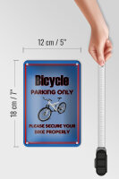 Blechschild Parken 12x18cm Fahrrad Bicycle parking only