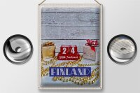 Blechschild Reise 30x40cm Finnland Weihnachten Yötä Jouluun
