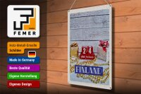 Blechschild Reise 30x40cm Finnland Weihnachten Yötä Jouluun