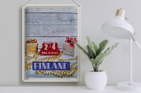 Blechschild Reise 30x40cm Finnland Weihnachten Yötä Jouluun