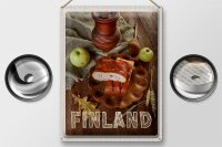 Blechschild Reise 30x40cm Finnland Weihnachten Apfel Delikatesse