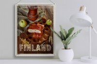 Blechschild Reise 30x40cm Finnland Weihnachten Apfel Delikatesse