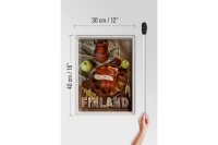 Blechschild Reise 30x40cm Finnland Weihnachten Apfel Delikatesse