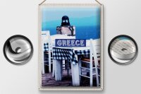 Blechschild Reise 30x40cm Greece Griechenland Restaurant Meer