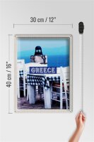 Blechschild Reise 30x40cm Greece Griechenland Restaurant Meer