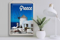 Blechschild Reise 30x40cm Greece Griechenland weiße Häuser