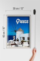 Blechschild Reise 30x40cm Greece Griechenland weiße Häuser