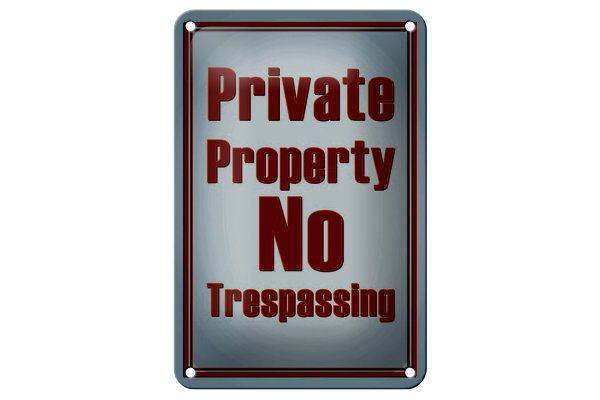 Blechschild Hinweis 12x18cm private Property No Trespassing