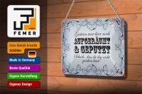 Blechschild Spruch 18x12cm Gestern hier aufgeräumt geputzt