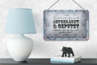Blechschild Spruch 18x12cm Gestern hier aufgeräumt geputzt