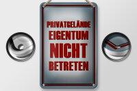 Blechschild Hinweis 12x18cm Privatgelände Eigentum...