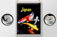 Blechschild Reise 30x40cm Japan Asien Koi Fische rot Gold weiß