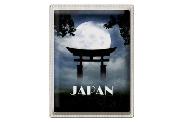 Blechschild Reise 30x40cm Japan Shinto Miyajima Kultur Religion