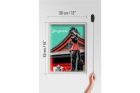 Blechschild Reise 30x40cm Japan Miyajima Tempel Kitsune Statue