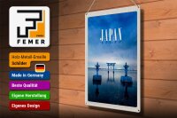 Blechschild Reise 30x40cm Japan Asien Meer Kultur Architektur
