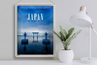 Blechschild Reise 30x40cm Japan Asien Meer Kultur Architektur