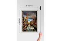 Blechschild Reise 30x40cm Tokio Japan Asien Urlaubsziel Kultur