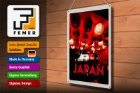 Blechschild Reise 30x40cm Japan Asien Restaurant rote Laterne
