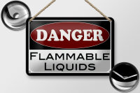 Blechschild Hinweis 18x12cm Danger flammable liquids