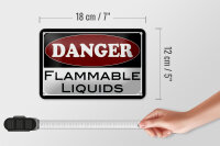 Blechschild Hinweis 18x12cm Danger flammable liquids