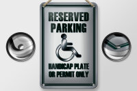 Blechschild Parken 12x18cm Parking handicap plate or