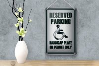 Blechschild Parken 12x18cm Parking handicap plate or