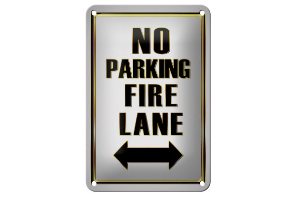 Blechschild Hinweis 12x18cm No Parking fire lane left right