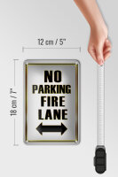 Blechschild Hinweis 12x18cm No Parking fire lane left right