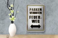 Blechschild Hinweis 12x18cm Parken verboten Feuerweg