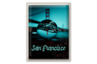 Blechschild Reise 30x40cm San Francisco Brücke Meer...