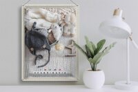 Blechschild Reise 30x40cm Skandinavien Europa Wollmütze Bär