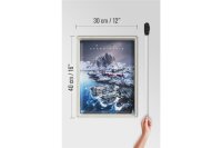 Blechschild Reise 30x40cm Skandinavien Schnee Meer Gebirge