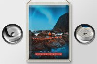 Blechschild Reise 30x40cm Skandinavien Urlaub Meer Gebirge